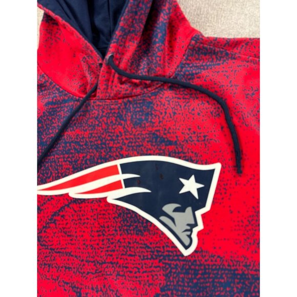 New England Patriots ZUBAZ Sideline‎ Hoodie Sweatshirt (Men's Medium) Red/Blue - Picture 3 of 12